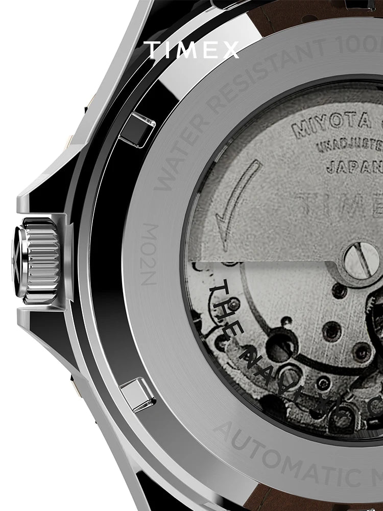 2024 TIMEX Automatic Mechanical Watch Male American Stainless Steel Scratch Proof Waterproof Diving Watch Business Leisure Watch