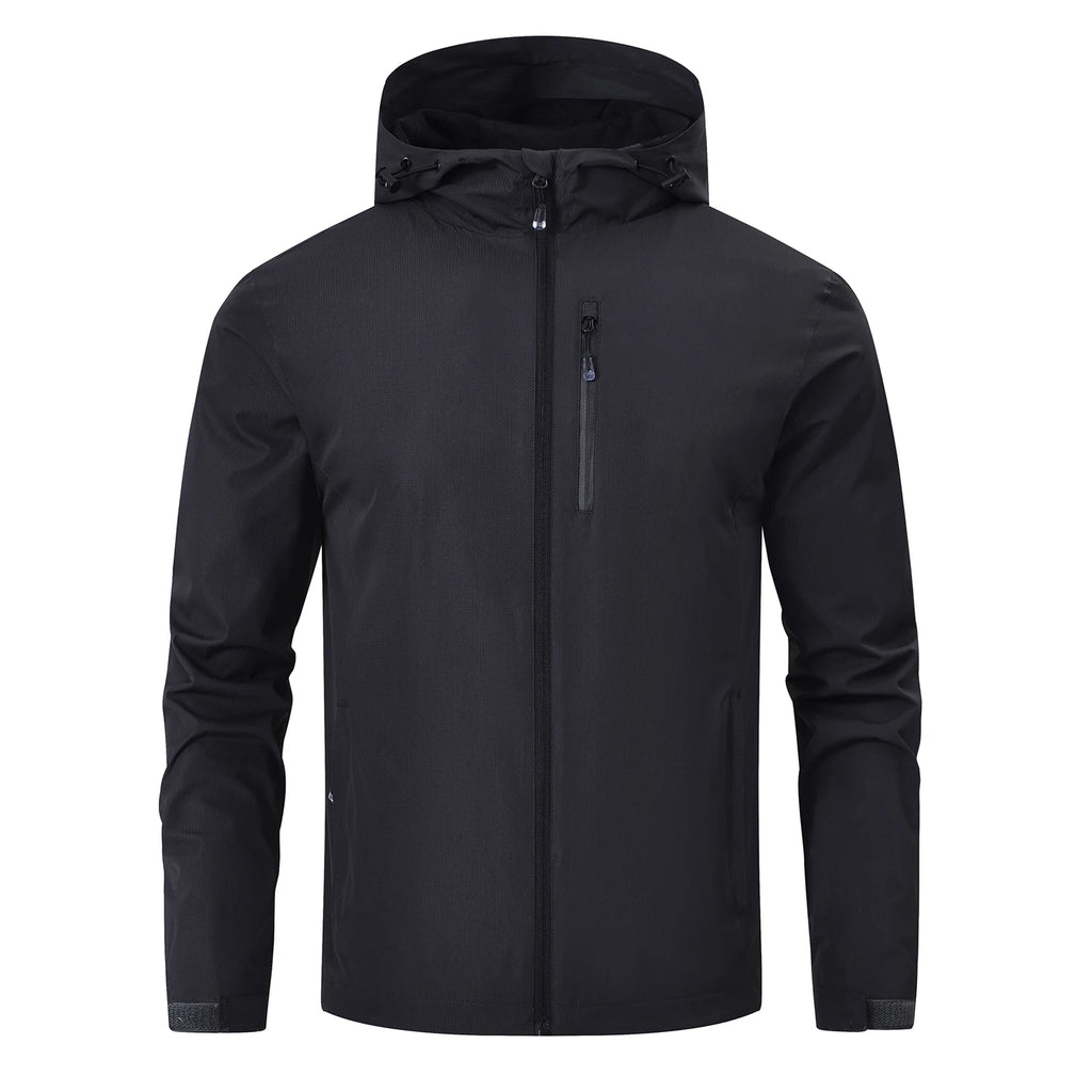 Summer Men's Raincoat, Waterproof Lightweight Breathable Jacket for Camping Hiking Cycling Fishing with Inner Pocket