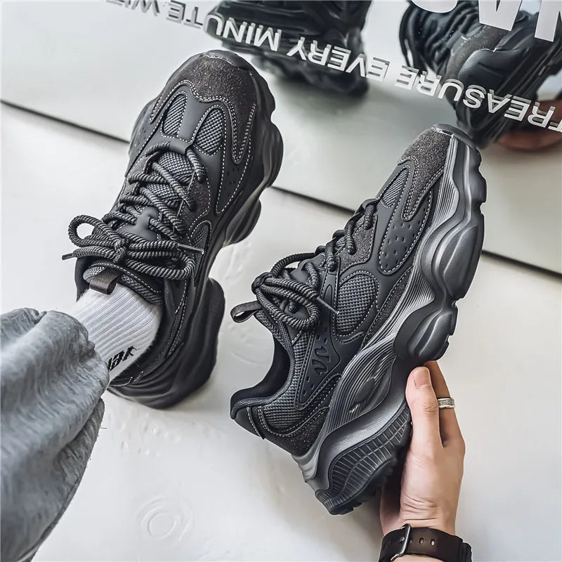 Sports Casual Men Shoes Anti Slip Wear-Resistant Trendy Breathable Outdoor Running Soft Platform Soles Comfort Male Sneakers