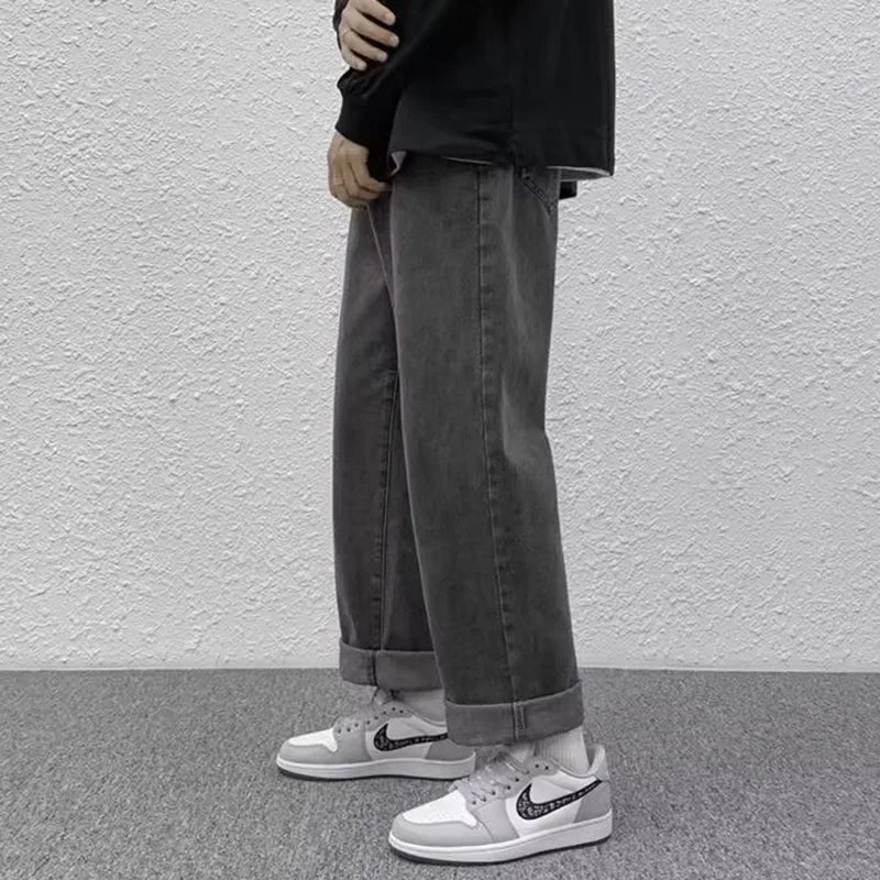 2025 Men Baggy Casual Jeans Male High Street Straight Leg Denim Pants American Classic Retro Summer Casual Long Trousers