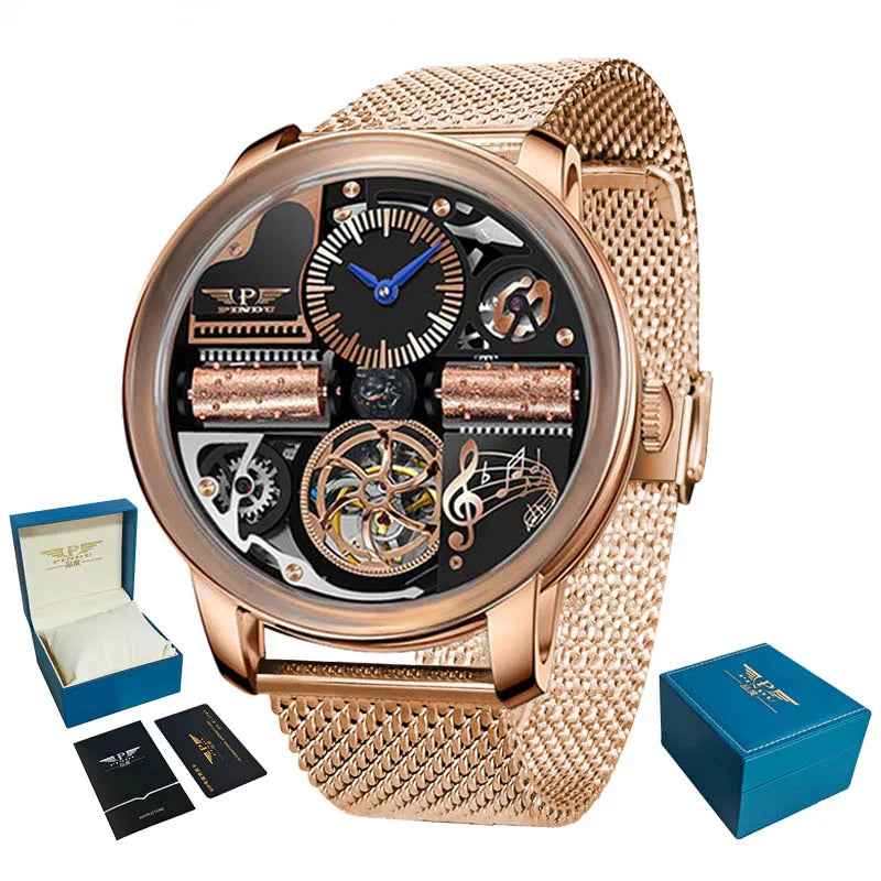 PINDU Watch New TOP Men Mechanical Watch Godfather Fashionable Classic Series 45.5MM Wristwatches Men M2791B