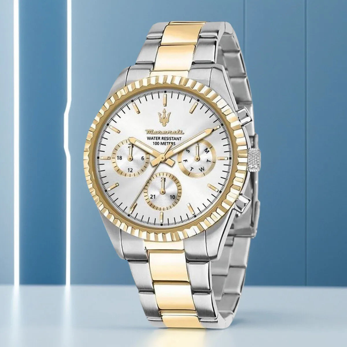 Original Maserati watches men's luxury gold fashion trend dial Shi Ying European and American business watch blue gold R88531000