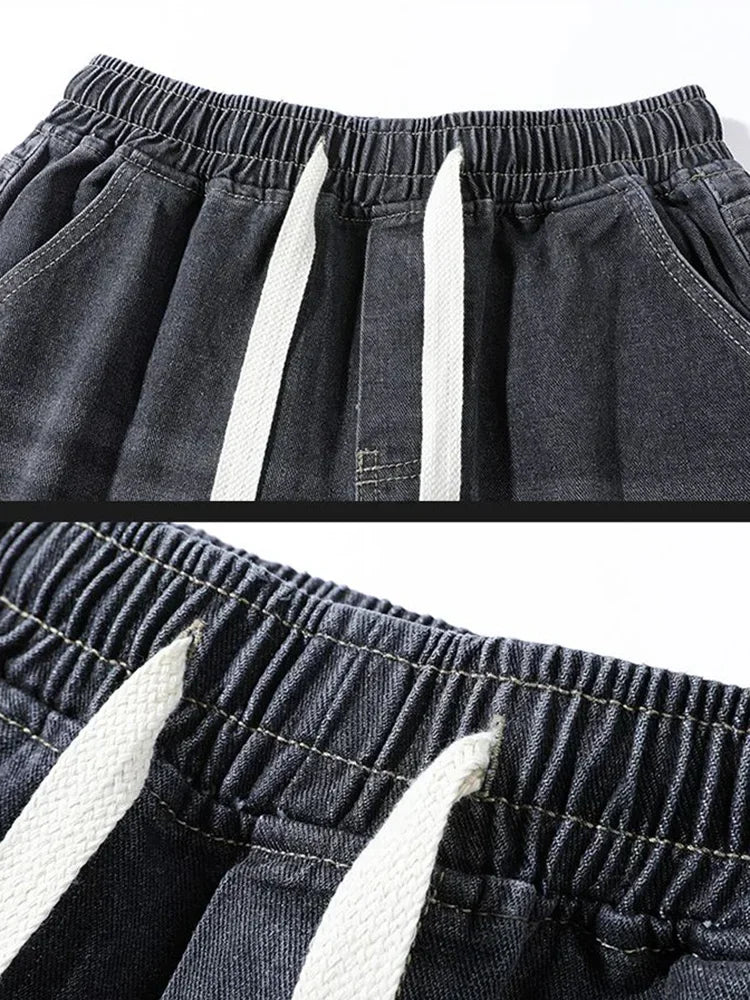 2025 New Fashion Summer Men's Denim Pants Old Blue Washed Male Brand Jeans Straight Casual Menwear Loose Wide Leg Trousers