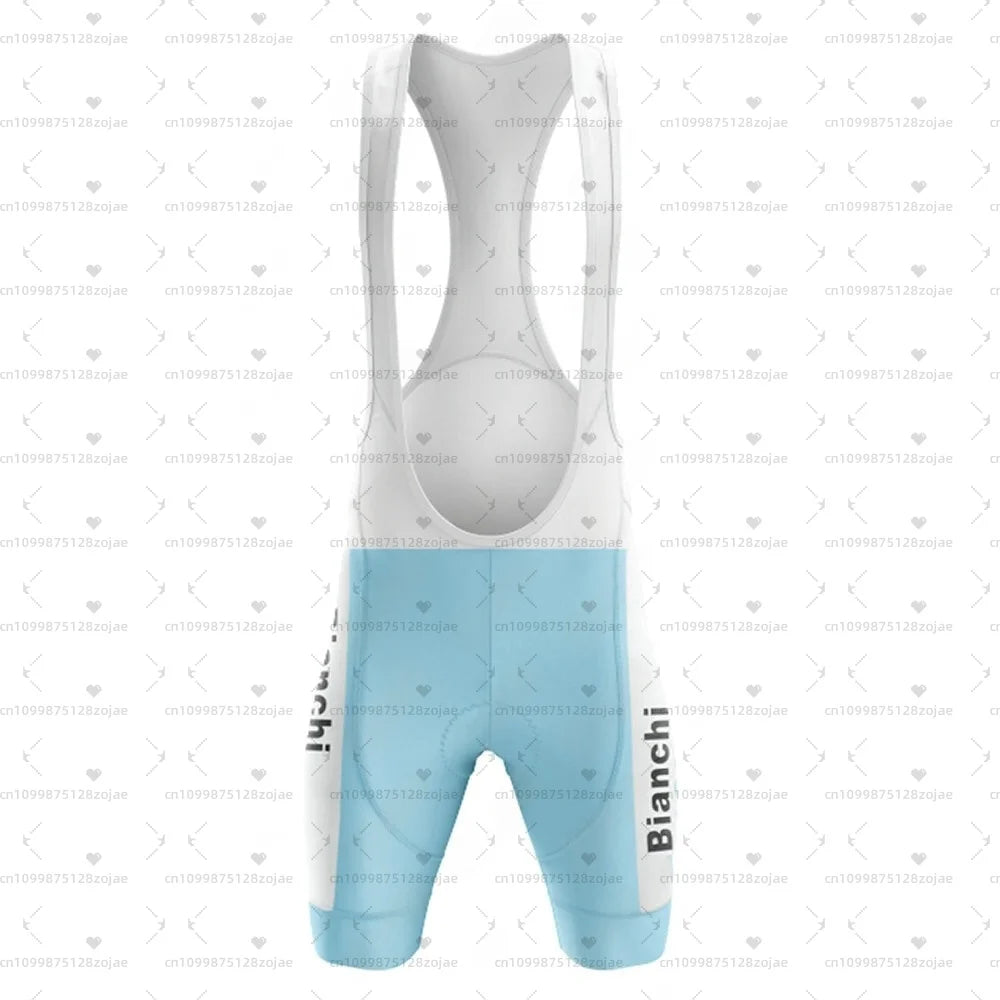 2025 Men's Retro Short Sleeve Jersey BIANCHI Cycling Jersey Bicycle Summer Short Sleeve Quick Dry Cycling Suit Kit