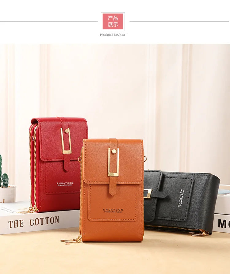 Soft Leather Wallets Hand Purses Crossbody Bags for Women