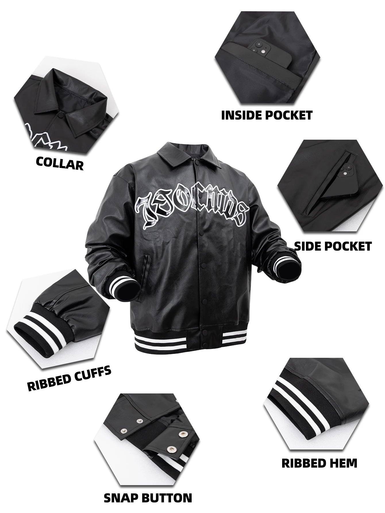 Men's Faux Leather Jackets Vintage Casual Fashion Outwear Loose Pu Leather Motorcycle Windbreaker BomberStyle Jackets