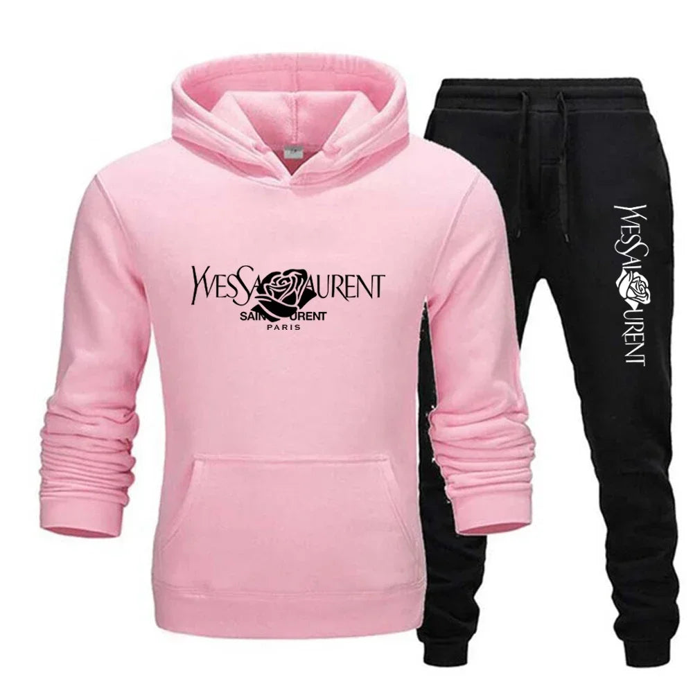 2025 Men's Casual Sports Suit with Hoodie and Sweatpants for Autumn and Winter Outdoor Sports Fashion Men's Clothing.