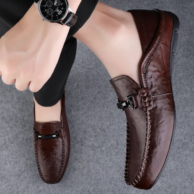 Genuine Leather Mens Loafers Casual Shoes Comfortable Moccasins Luxury Formal Slip on Flats Driving Shoes for Man Walking Shoes