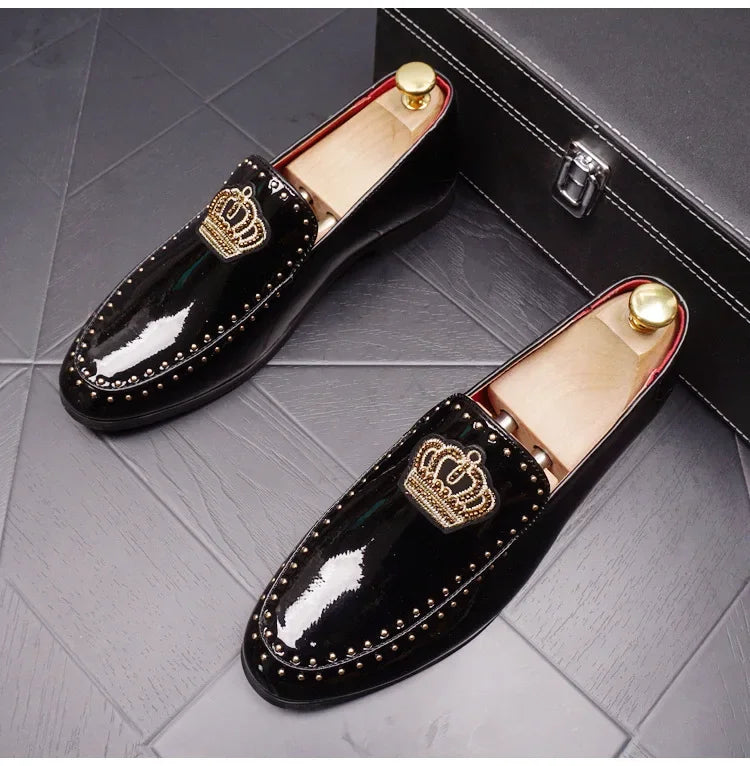 Luxury Men Casual Shoes Patent Leather