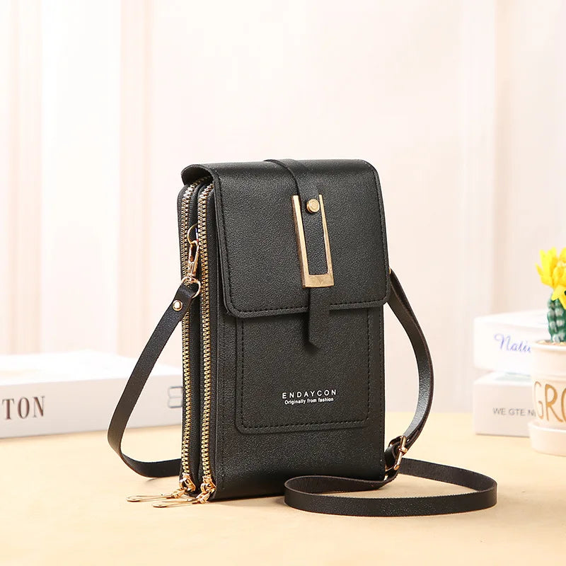 Soft Leather Wallets Hand Purses Crossbody Bags for Women