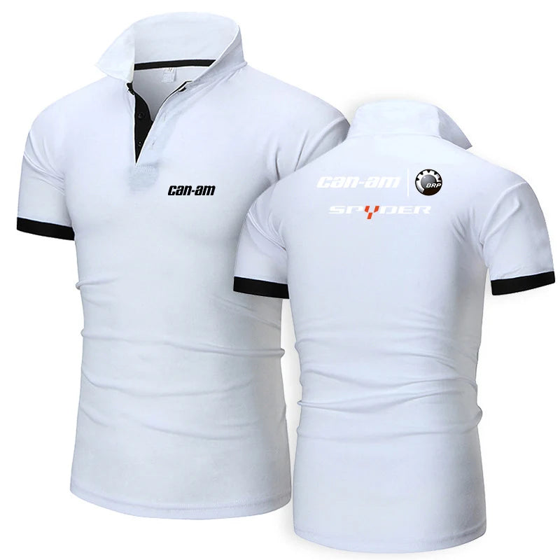 2022 New Fashion Polo Shirt Solid Color Men Can Am Team Motorcycles Short Sleeve Polo Shirt Summer Streetwear Casual Tops