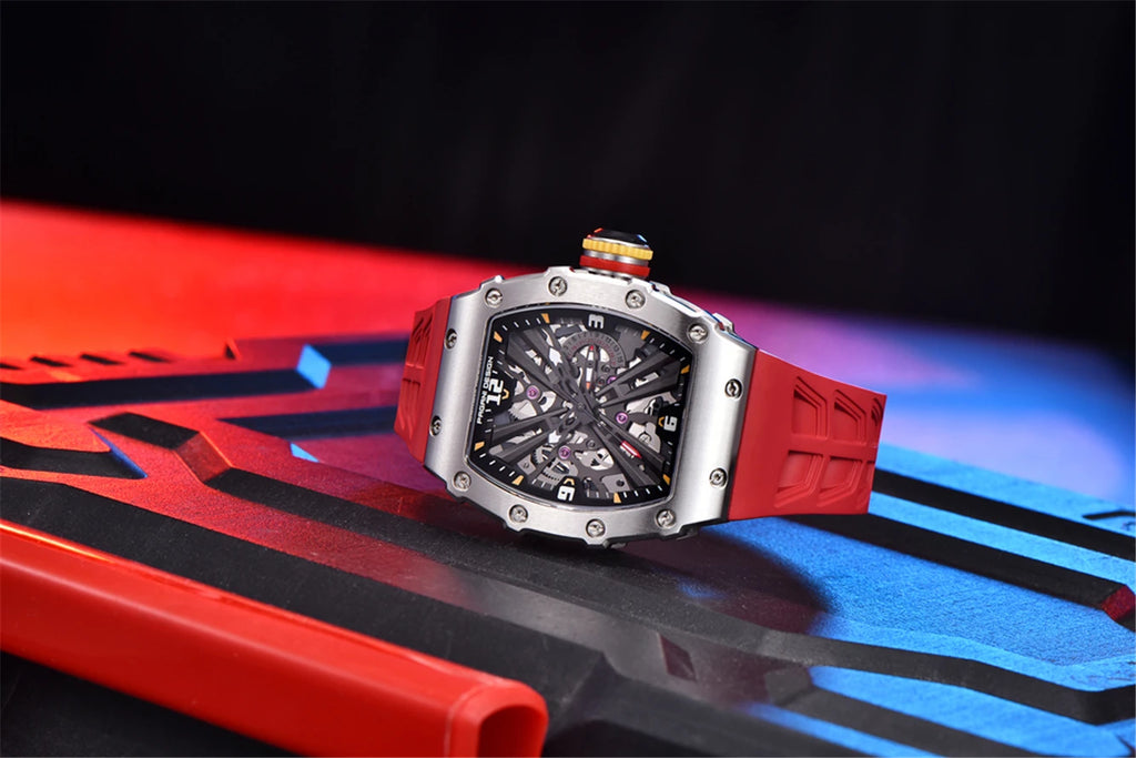 PAGANI DESIGN New VH65 Watch For Men Skeleton Quartz Wristwatch Sapphire Glass Silicone Original Luxury Men Watch Gift With Box