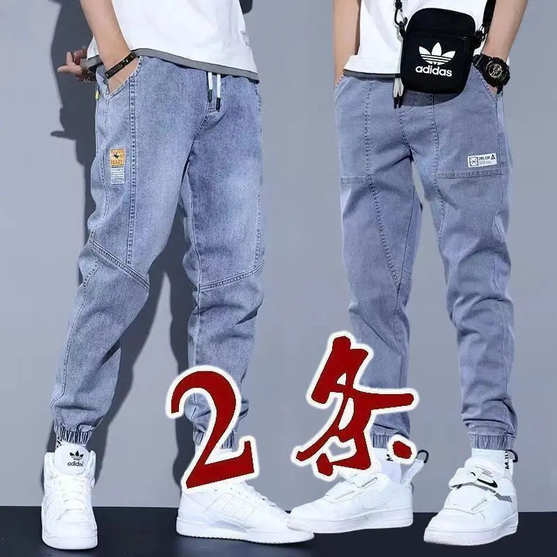 Loose Fit Men's Denim Jeans Casual Workwear Harlan Pants Trousers Harajuku Sle Cotton Polyester Blend Wear Resistant