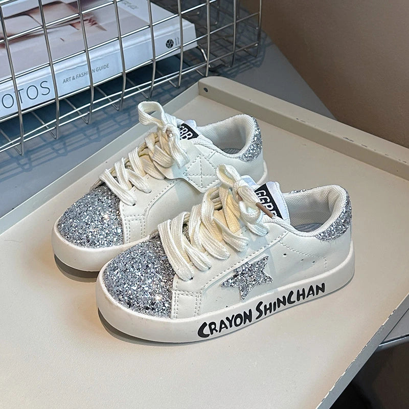Sports Shoes for Kids Spring Fall New Boys Girls Sports Shoes Casual Board Shoes Leather Soft Soled Small White Shoes for Kids