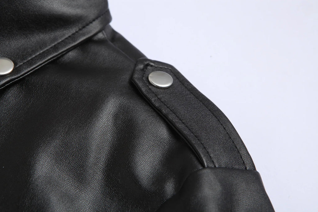 Mens Fashion Leather Jacket Slim Fit Stand Collar PU Jacket Male Anti-wind Motorcycle Lapel Diagonal Zipper Jackets Men