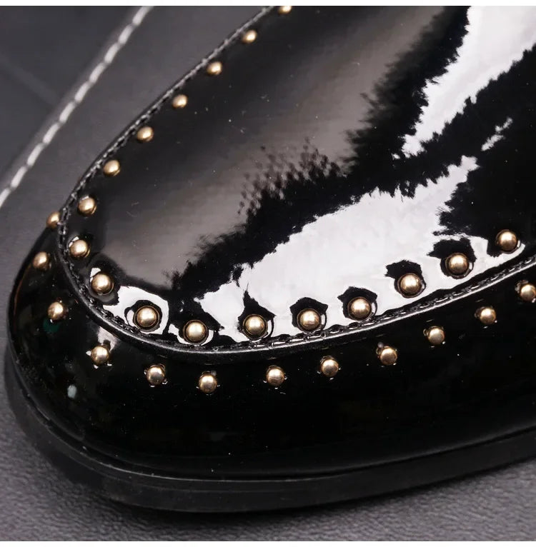 Luxury Men Casual Shoes Patent Leather