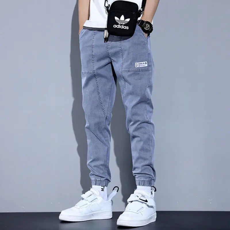 Loose Fit Men's Denim Jeans Casual Workwear Harlan Pants Trousers Harajuku Sle Cotton Polyester Blend Wear Resistant