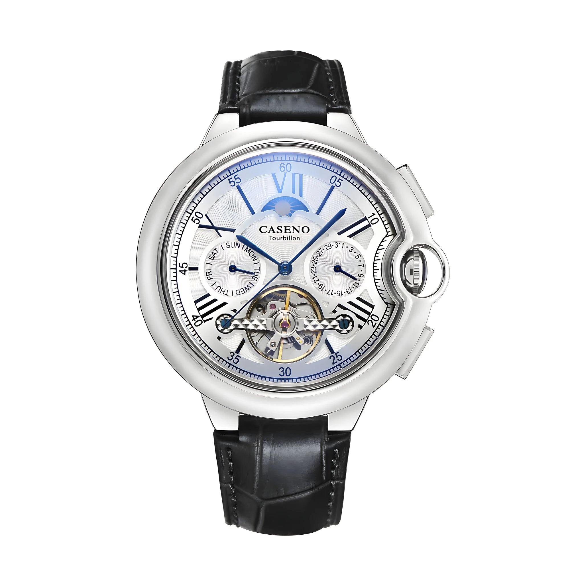 CASENO Star Roman Grand Men's Fully Automatic Watch Tourbillon Belt Mechanical Watch-831GSR