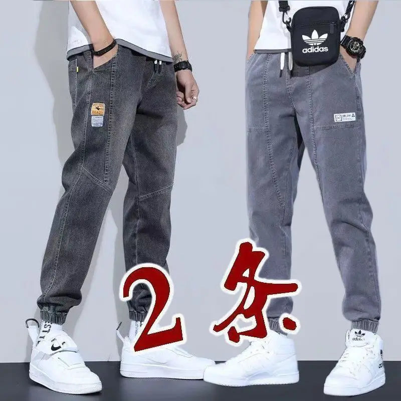 Loose Fit Men's Denim Jeans Casual Workwear Harlan Pants Trousers Harajuku Sle Cotton Polyester Blend Wear Resistant