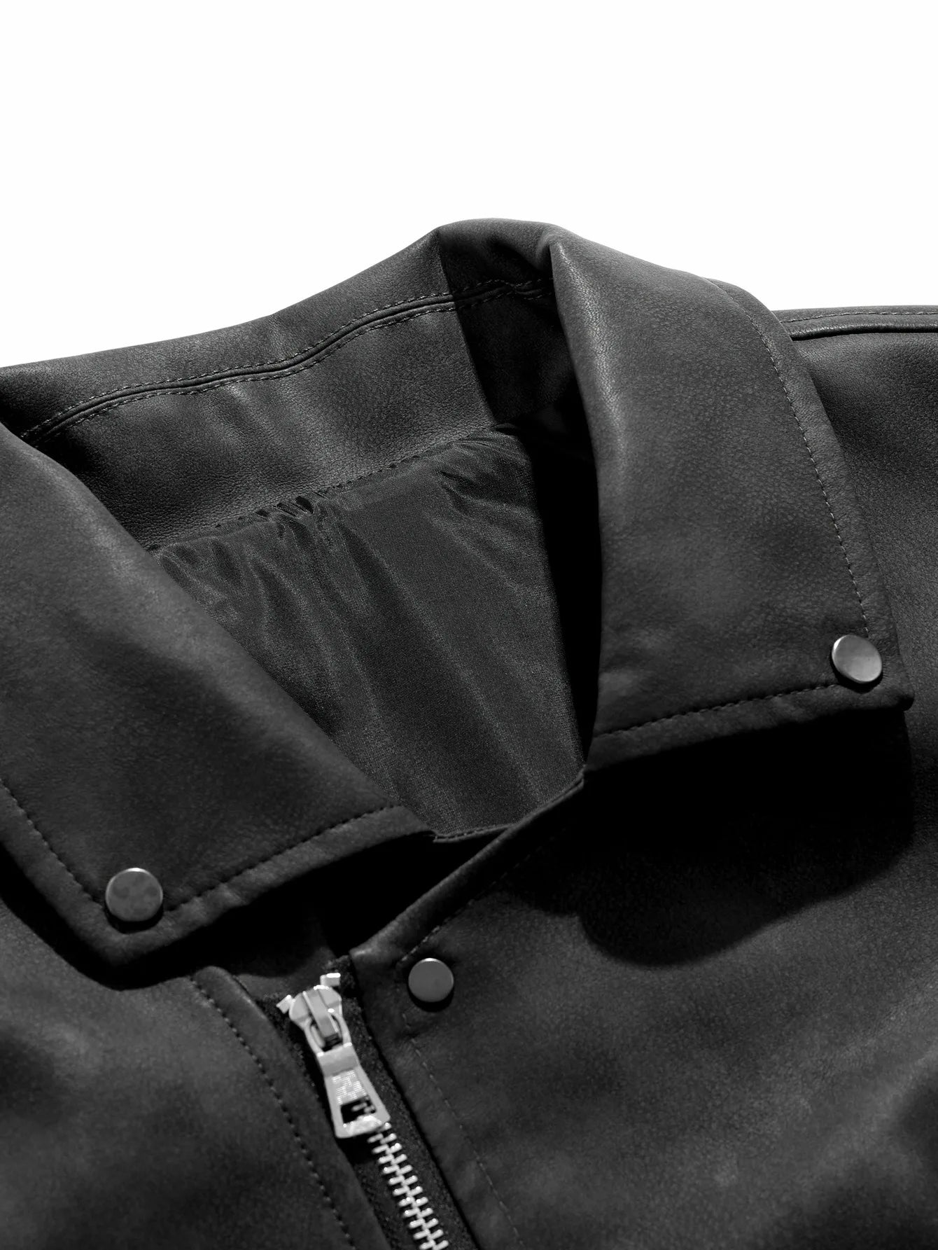 Men's Leather Jacket with a Turn-Down Collar, Windproof and Cold-Resistant, Crisp and Stylish, Suitable for Daily Commuting, Business Casual, Street Wear, Autumn and Winter Outings, Dating and Social Events, and Short Trips