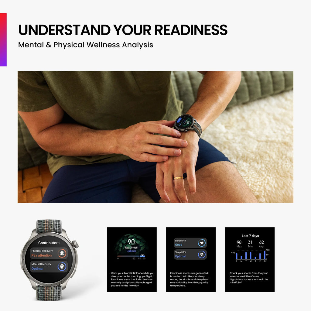 [Refurbished] Amazfit Balance 46mm Smart Watch 150+Sports Modes 14-Day Battery Dual-Band GPS SmartWatch For Android IOS Phone