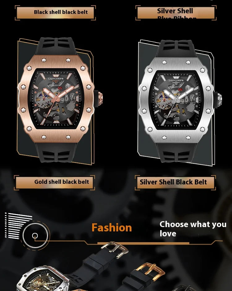 Men's luxury automatic Mechanical Watch  Sport Outdoor tourbillon waterproof luminous Fashion watch for men reloj hombre