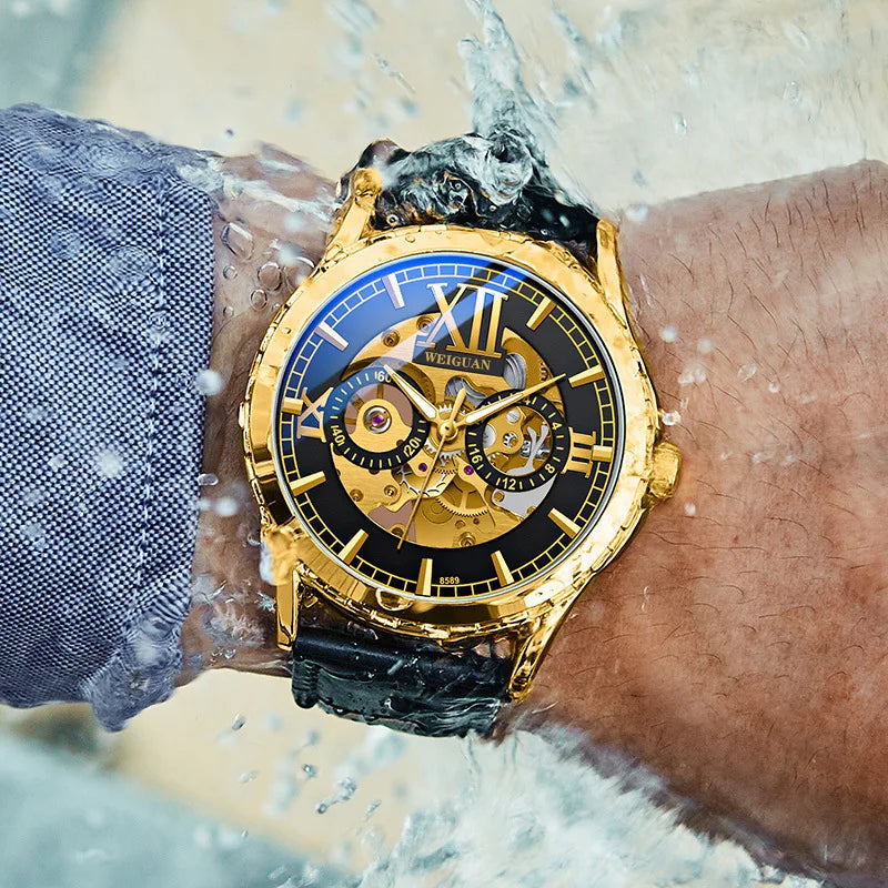 New Fully Automatic Mechanical Watch Men's Hollow Luminous Waterproof Fashion Watch High-end Business Multi-function Watches