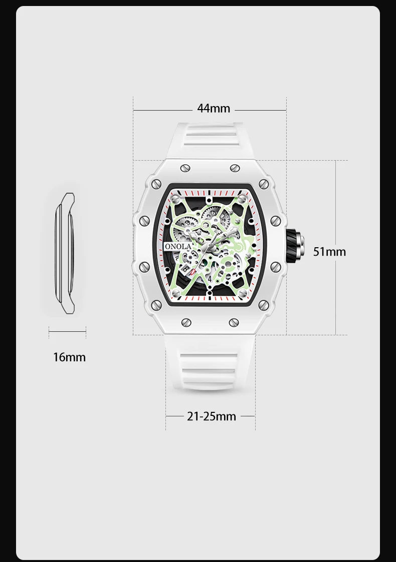 TOP Hot Selling Men Watch Fashion Brand ONOLA Quartz Silicone Tape Watches men Clock