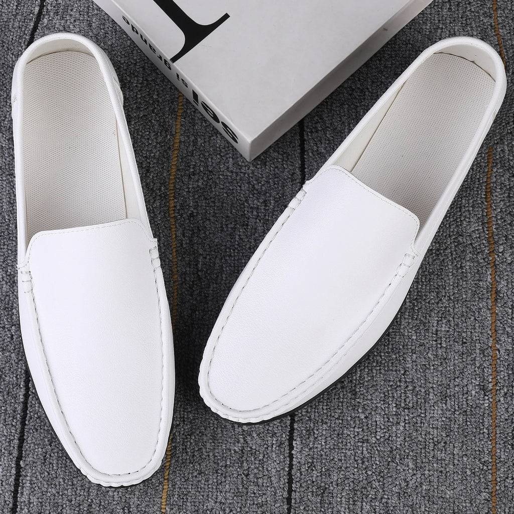 Man Casual Shoes Leather Slip On Super Lightweight Male Shoes