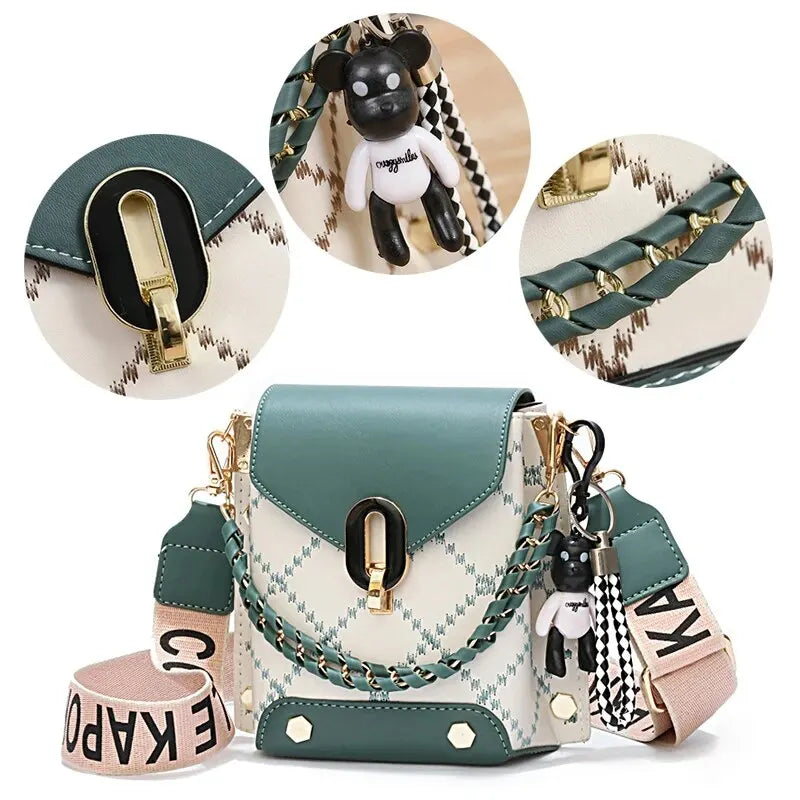 Women's Bag Chain Leather Diamond