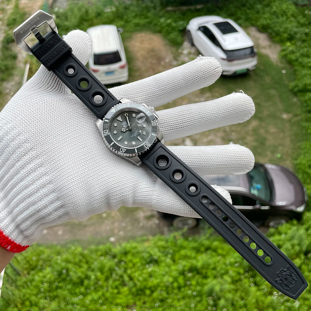 SD1953 Gray Dial Stainless Steel NH35 Watch Steeldive 40.5mm STEELDIVE Brand Sapphire Glass Men Diver Watches reloj hombre
