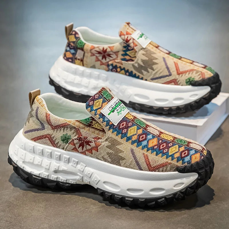 Men's Shoes 2025 Hot Sale New Arrival Breathable Embroidered Thick Sole Height Increasing Casual Sports Shoes Male Sneakers