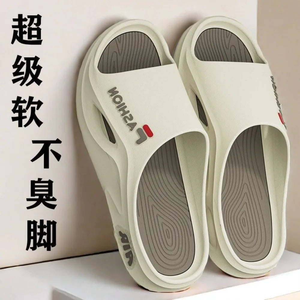 Men's sports slippers for summer, men's new style, trendy outdoor wear, beach fashion, thick soled indoor sandals