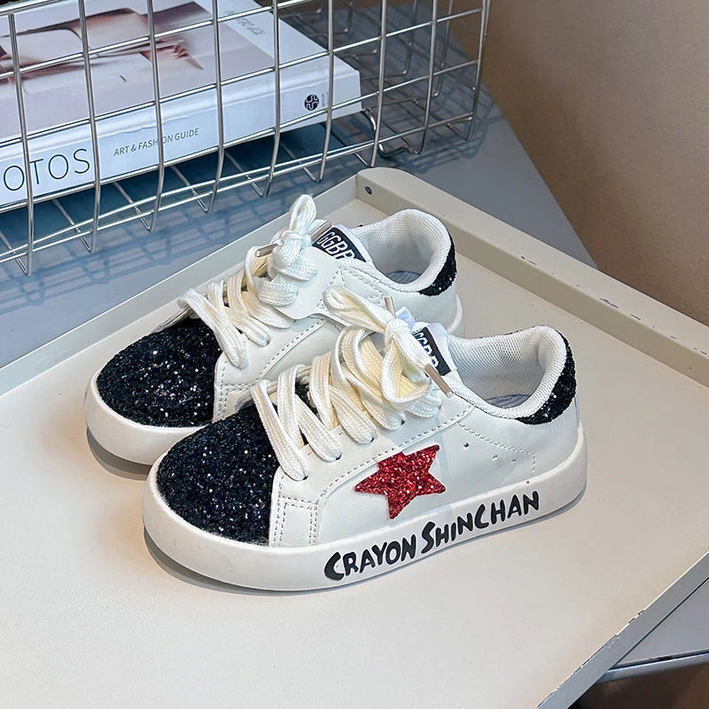 Sports Shoes for Kids Spring Fall New Boys Girls Sports Shoes Casual Board Shoes Leather Soft Soled Small White Shoes for Kids