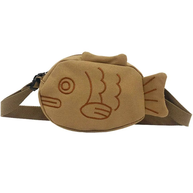 Fish Shape Canvas Messenger Bag