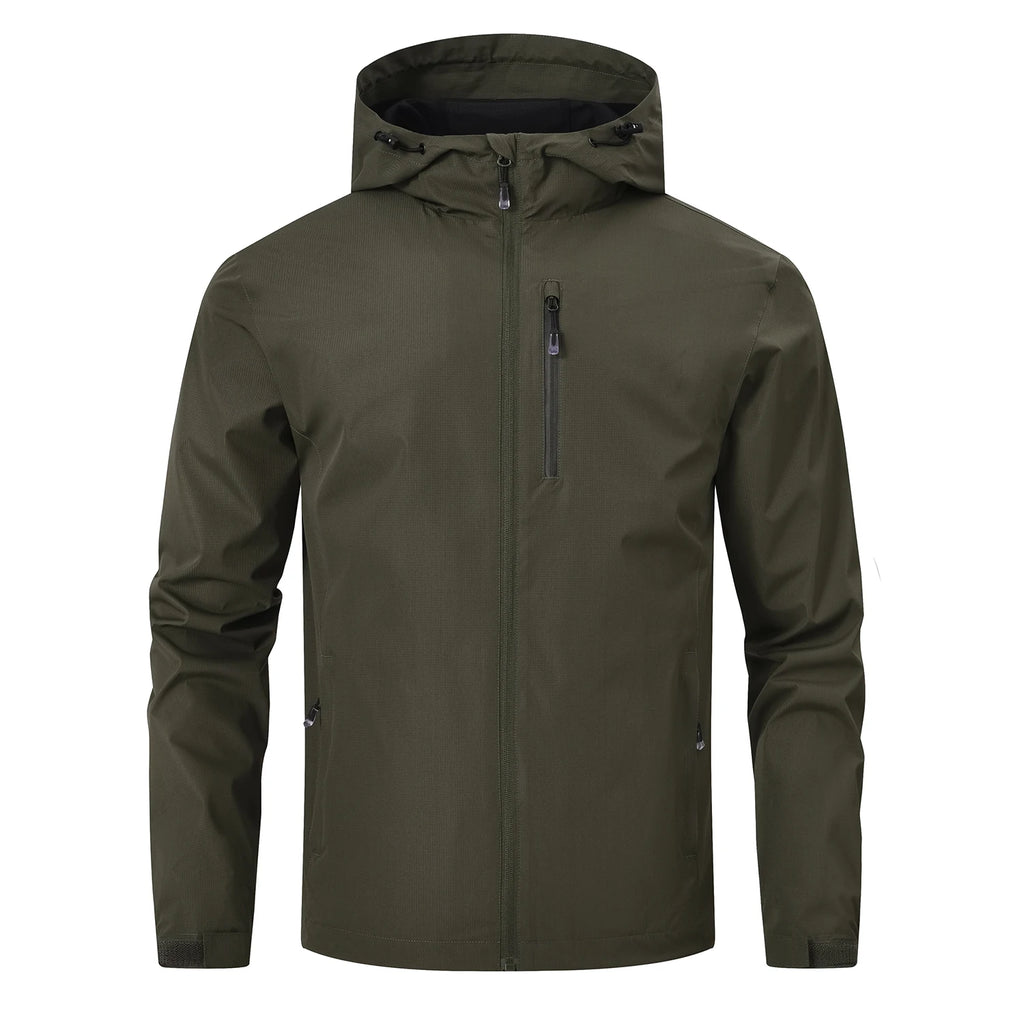 Summer Men's Raincoat, Waterproof Lightweight Breathable Jacket for Camping Hiking Cycling Fishing with Inner Pocket