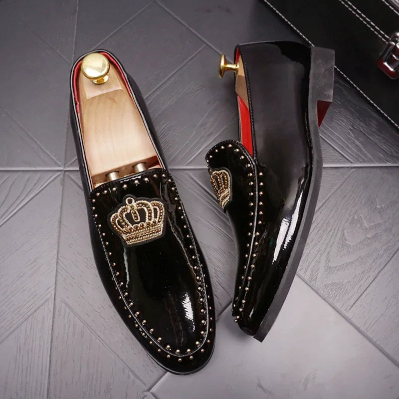 Luxury Men Casual Shoes Patent Leather