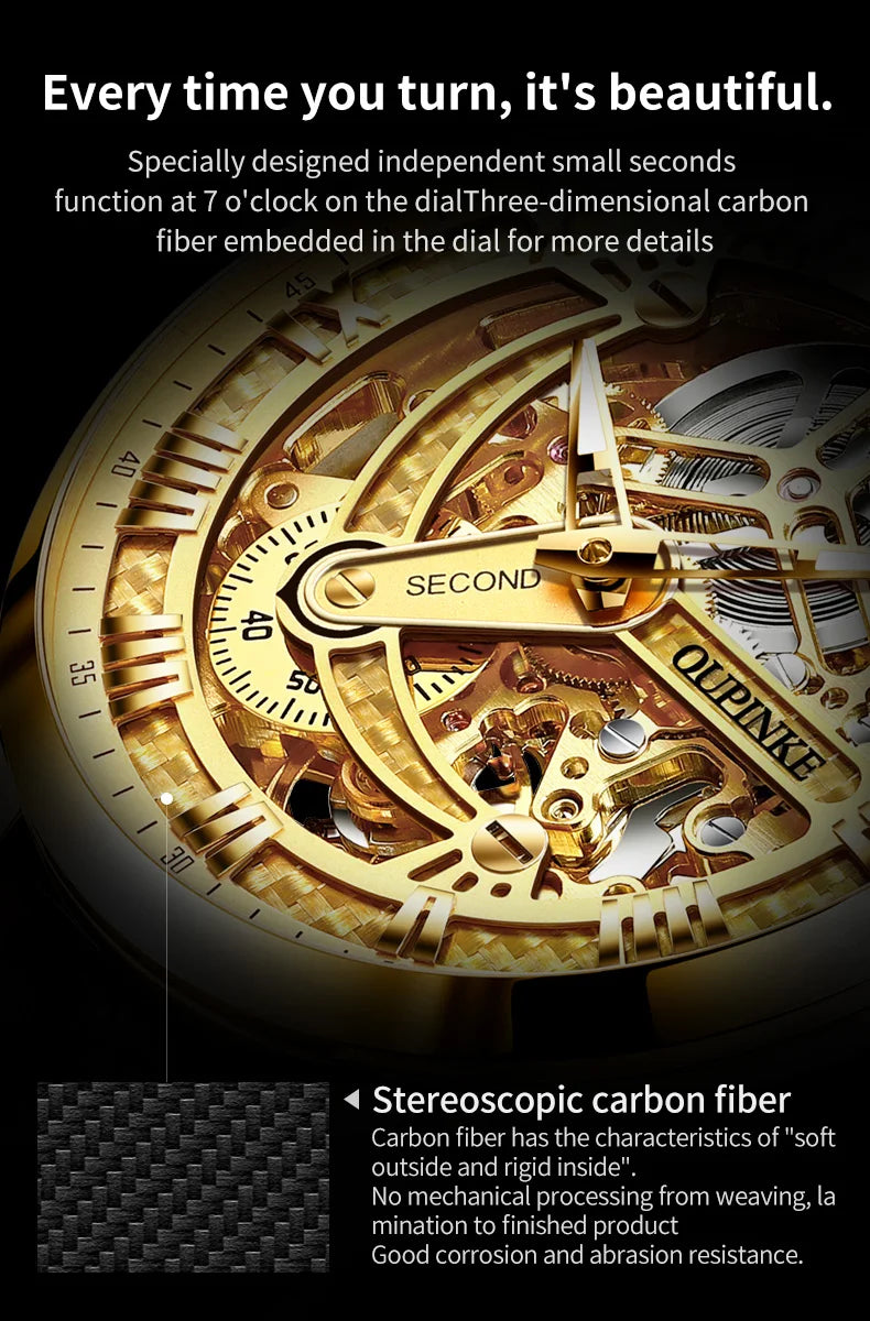 OUPINKE Great Price Reduction Luxury Brand Men Watch Gold Fully Automatic Mechanical Watch Waterproof Luminous Original Watch