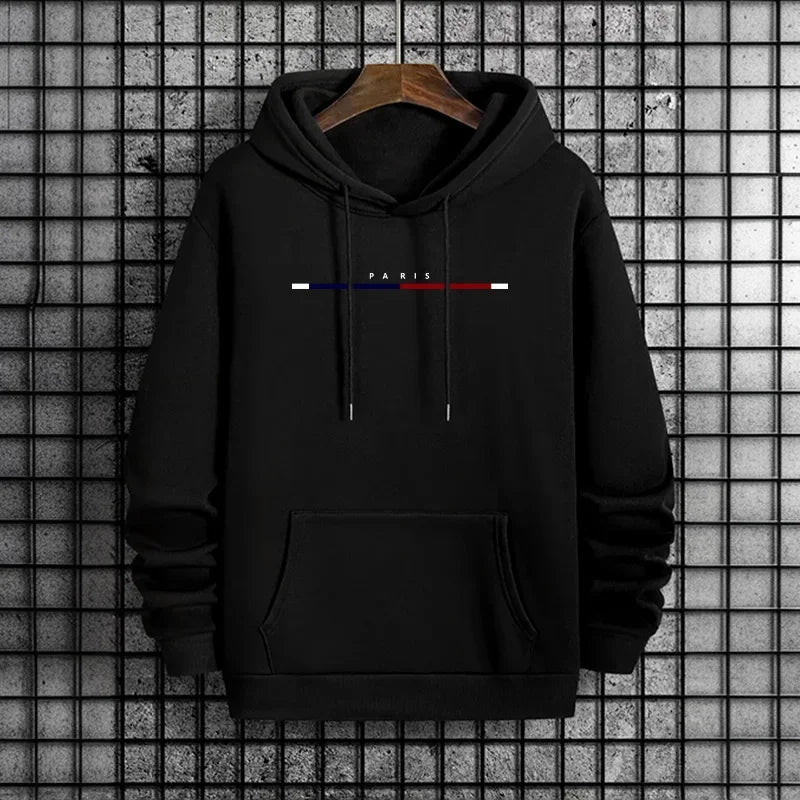 2025 New in Mens Hoodies Printing Casual Sweatshirts Outdoors Fitness Sports Jogging Men Clothing Daily Hooded Sportswear Tops