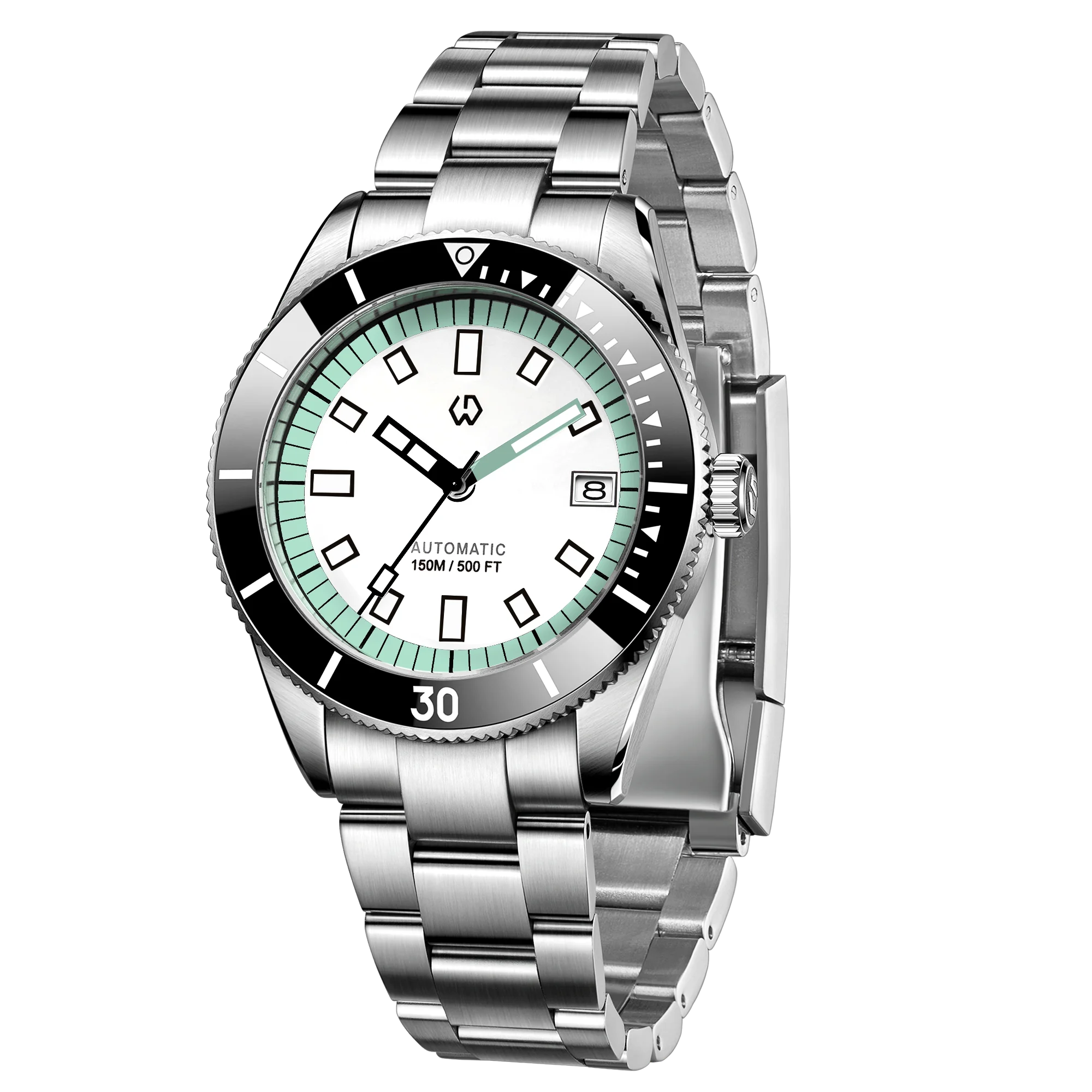 WISHDOIT New Watch Men's Automatic Super Luminous Bezel Mechanical Watch Japan NH35 150 Waterproof Diving Production