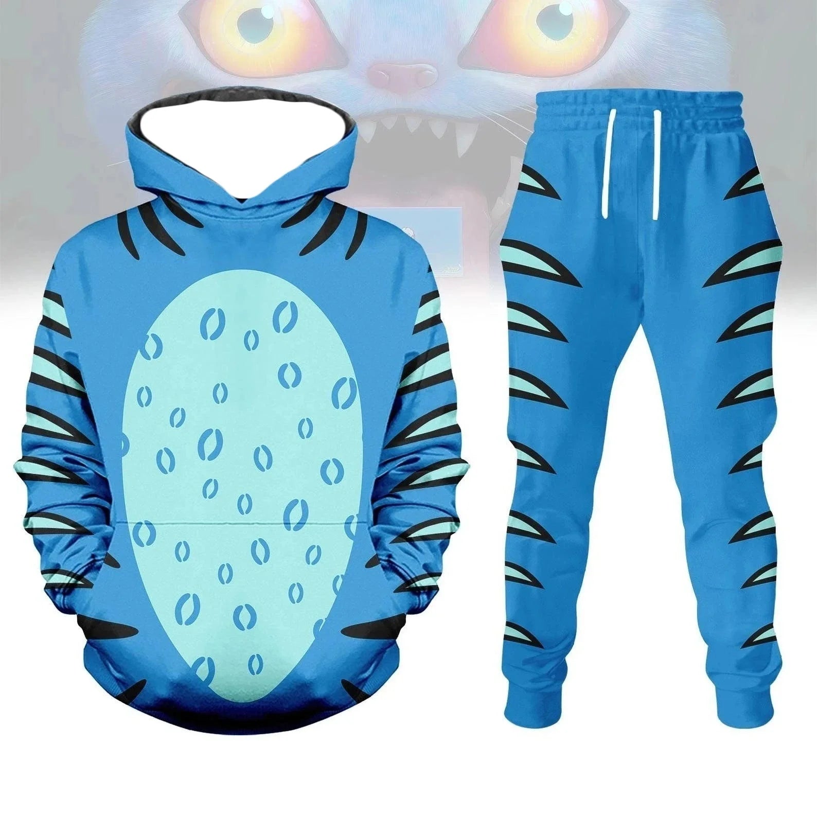 Autumn and Winter Hoodie Set Cosplay Tiger Witch Hunting Group Oversized Korean Style American Street Adult Men and Women