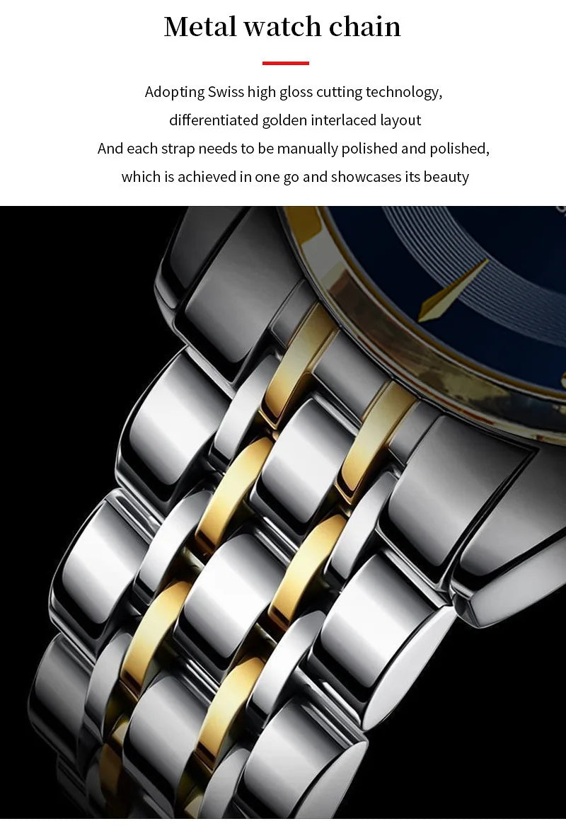 VA VA VOOM Fashion Men's Watches Waterproof Stainless Steel Business Simple Night Light Date Top Brand Quartz Watch for Men