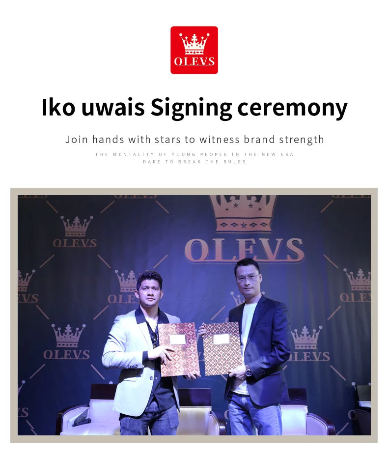 OLEVS 6668 Luxury Skeleton Automatic Mechanical Men Watch Top Brand Movement Roman Scale Calendar Waterproof Business Men Watch