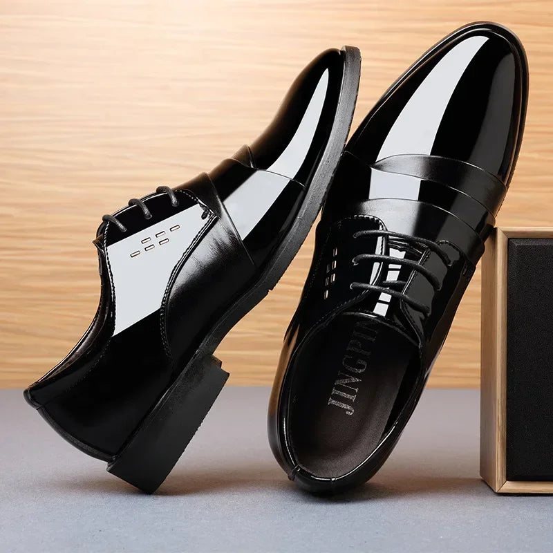 Business Dress Men Shoes Luxury Mens Dress Shoes Patent Leather Oxford Shoes for Men Oxfords Footwear High Quality Leather