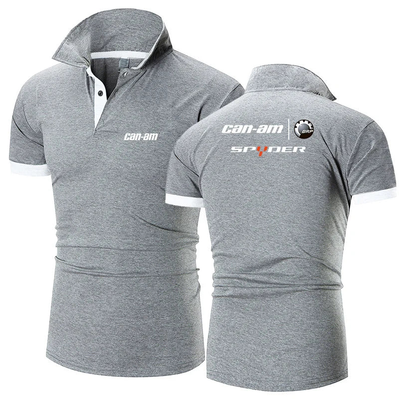 2022 New Fashion Polo Shirt Solid Color Men Can Am Team Motorcycles Short Sleeve Polo Shirt Summer Streetwear Casual Tops