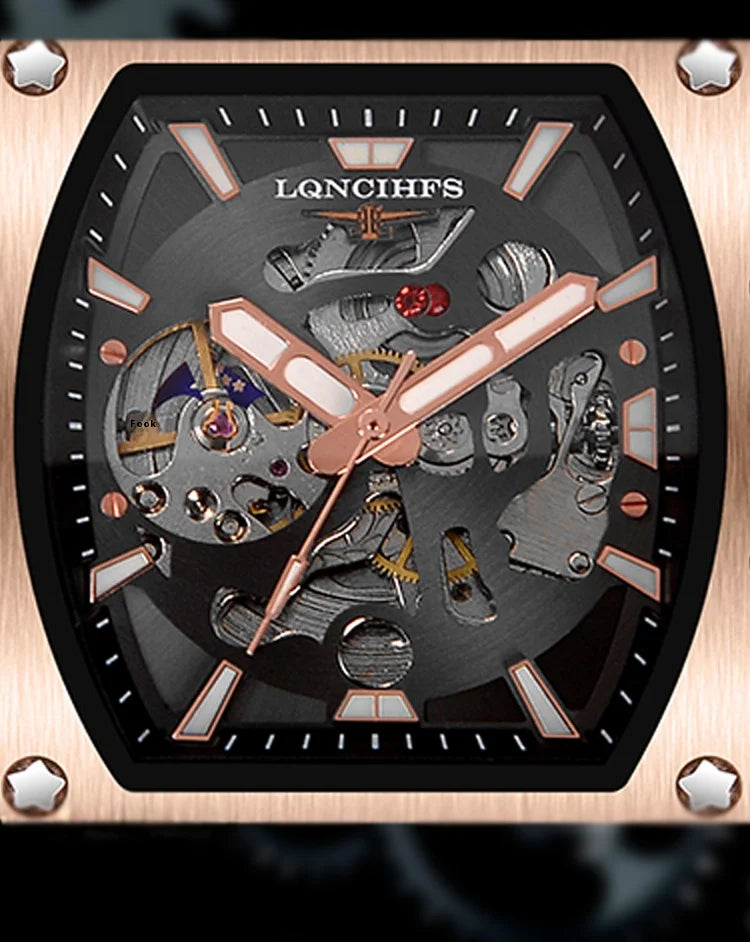 Men's luxury automatic Mechanical Watch  Sport Outdoor tourbillon waterproof luminous Fashion watch for men reloj hombre