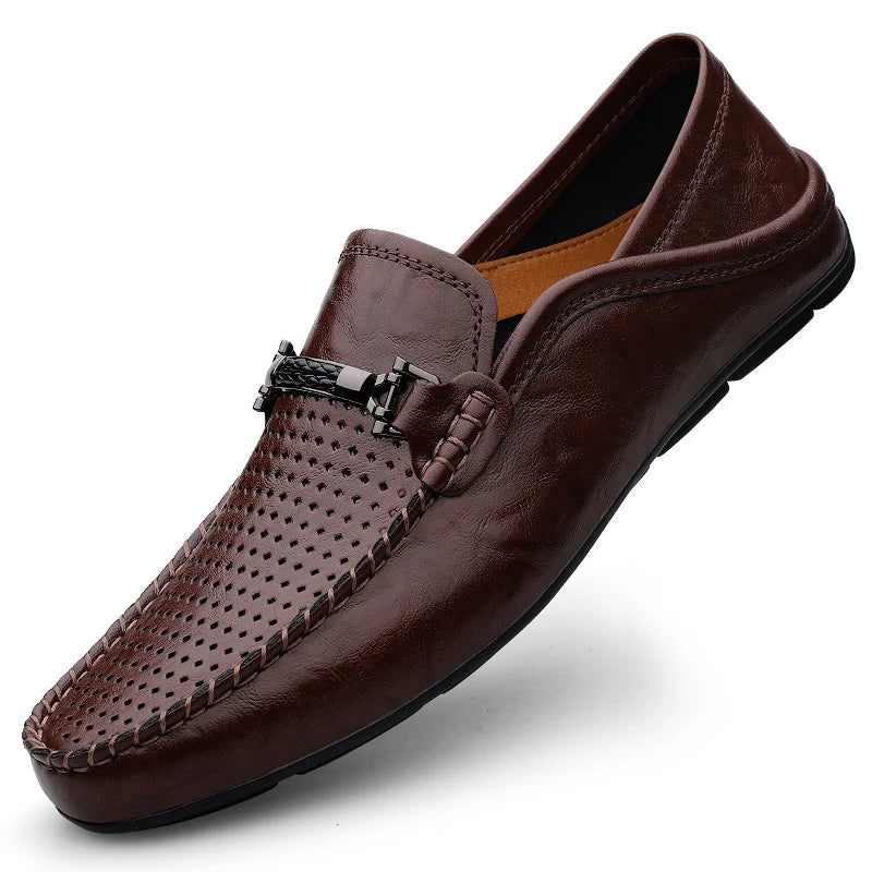 Genuine Leather Mens Loafers Casual Shoes Comfortable Moccasins Luxury Formal Slip on Flats Driving Shoes for Man Walking Shoes
