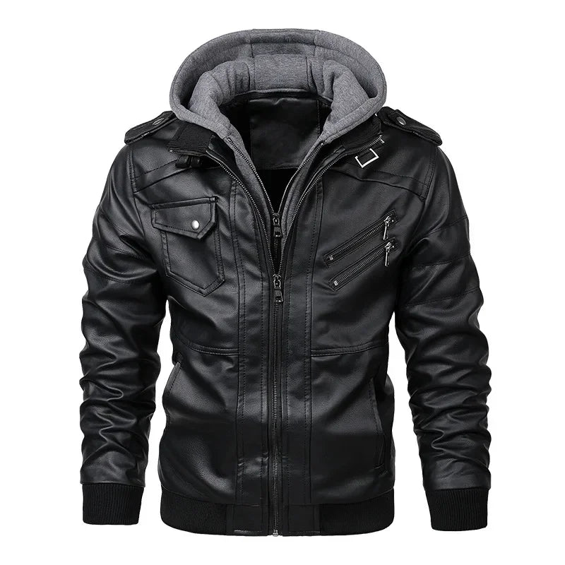 New Men's Leather Jackets Autumn Casual Motorcycle PU Jacket Biker Leather Coats  Biker Jacket Men Leather Jacket Men
