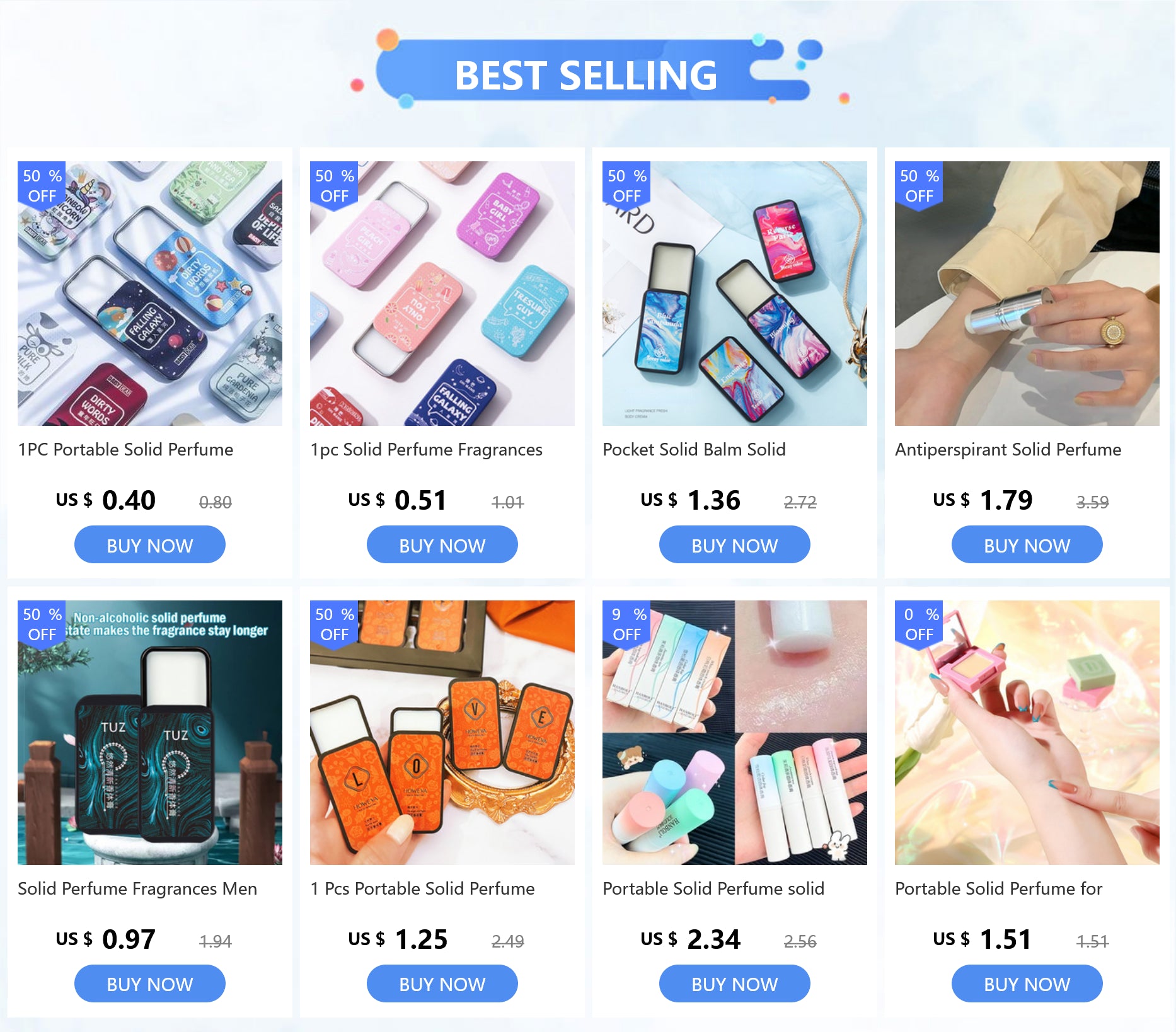 Solid Perfume Ladies' Balm Natural Fragrance