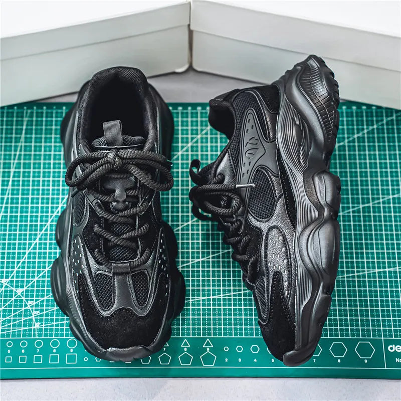 Sports Casual Men Shoes Anti Slip Wear-Resistant Trendy Breathable Outdoor Running Soft Platform Soles Comfort Male Sneakers